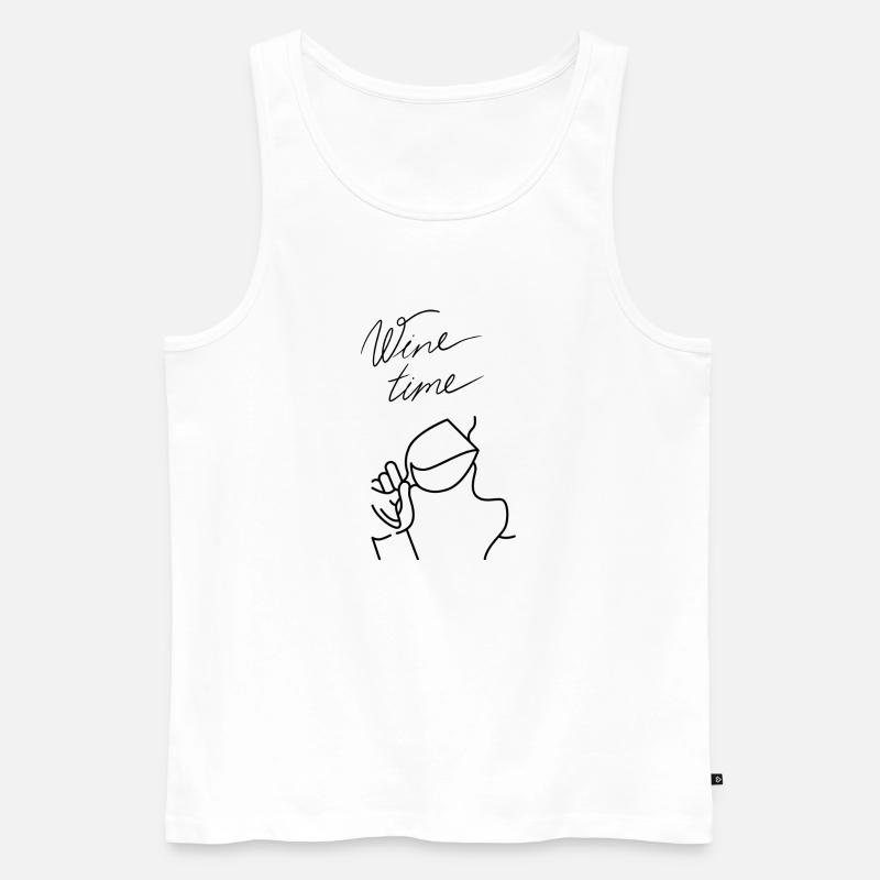 Weinzeit seine Weinzeit - Männer Premium Bio Tank Top - Weiß