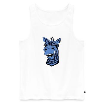 Lustige Giraffe blau - Männer Premium Bio Tank Top - Weiß - Vorne - Michal (187cm)
