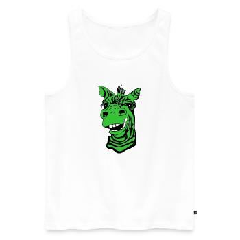 Funny giraffe green - Men's Premium Organic Tank Top - white - Front - Michal (187cm)