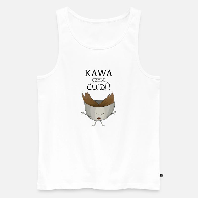 Kaffee wirkt Wunder - Männer Premium Bio Tank Top - Weiß