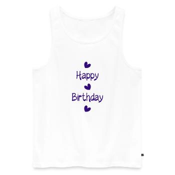 HAPPY BIRTHDAY. HAPPY BIRTHDAY. ANNIVERSARY. - Men's Premium Organic Tank Top - white - Front - Michal (187cm)