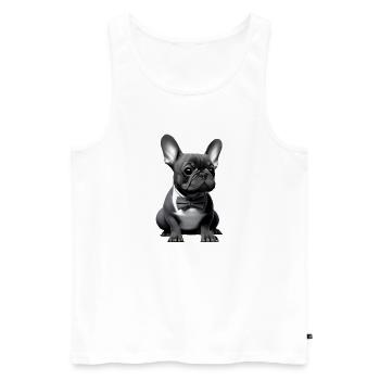 Chien Bulldog Chiens Propriétaires de chiens Propriétaires de chiens - Débardeur bio Premium Homme - blanc - Devant - Michal (187cm)