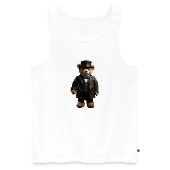 Clothes make the man, even with bears - Men's Premium Organic Tank Top - white - Front - AI Model Male 178 light (178cm)