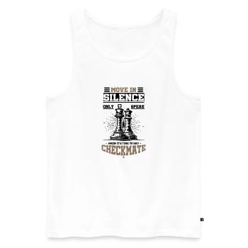 Joueur d'échecs Checkmate - Débardeur bio Premium Homme - blanc - Devant - Michal (187cm)