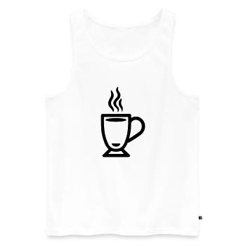 Tasse Kaffee - Männer Premium Bio Tank Top - Weiß - Vorne - AI Model Male 178 light (178cm)