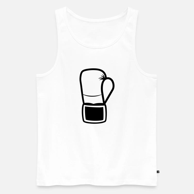 Boxhandschuh - Männer Premium Bio Tank Top - Weiß