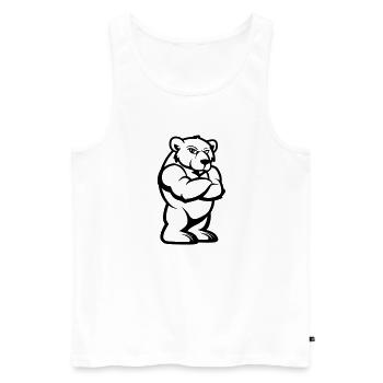 Bear Comic - Men's Premium Organic Tank Top - white - Front - Michal (187cm)