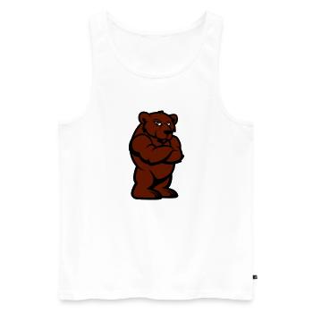 Bear Comic - Men's Premium Organic Tank Top - white - Front - Michal (187cm)