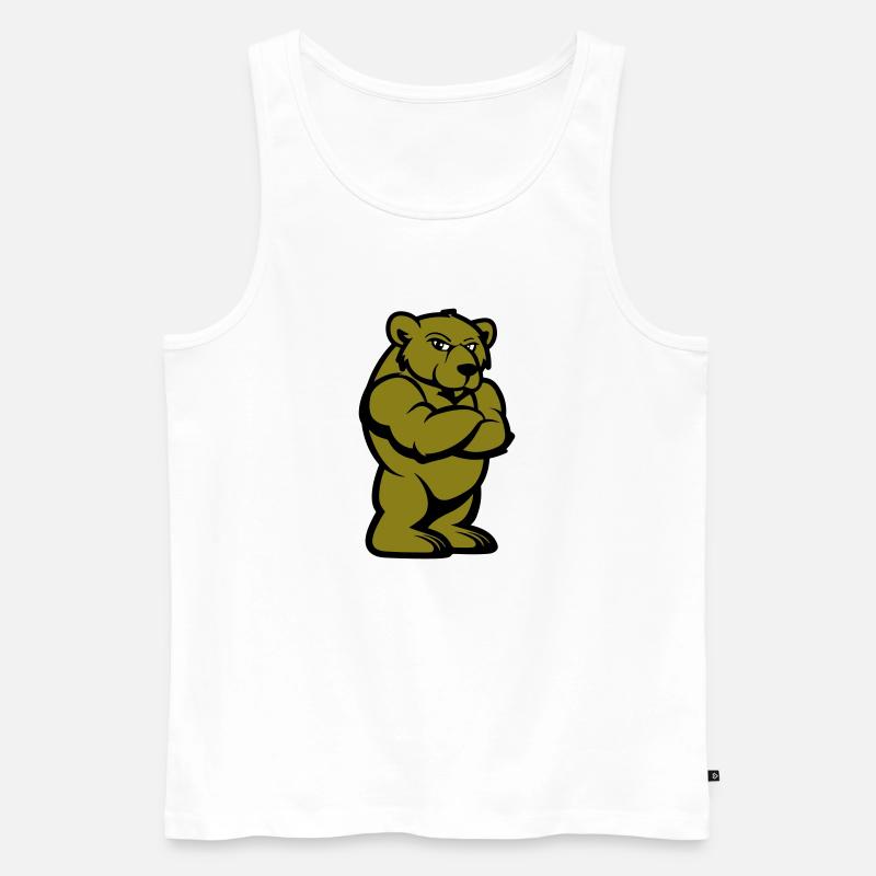Bär Comic Braunbär - Männer Premium Bio Tank Top - Weiß