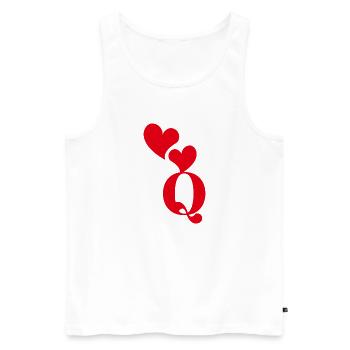 Buchstabe q rotes Herz - Männer Premium Bio Tank Top - Weiß - Vorne - Michal (187cm)