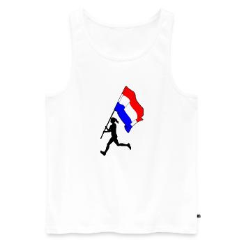 Drapeau Pays-Bas femme course - Débardeur bio Premium Homme - blanc - Devant - Michal (187cm)