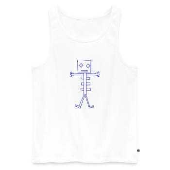 Skeleton Robot - Men's Premium Organic Tank Top - white - Front - Michal (187cm)