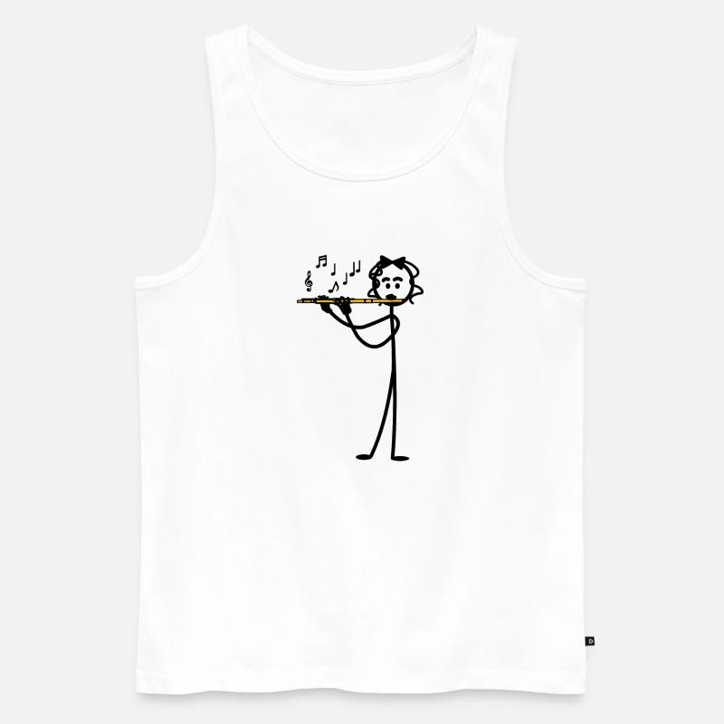 Flötenmädchen 2 - Männer Premium Bio Tank Top - Weiß