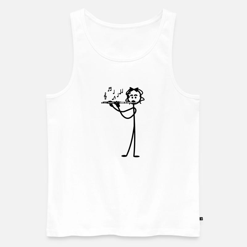 Flöte Mädchen transparent - Männer Premium Bio Tank Top - Weiß