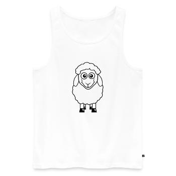 mouton bébé se tient mignon mignon agneau enfant cool bande dessinée - Débardeur bio Premium Homme - blanc - Devant - Michal (187cm)