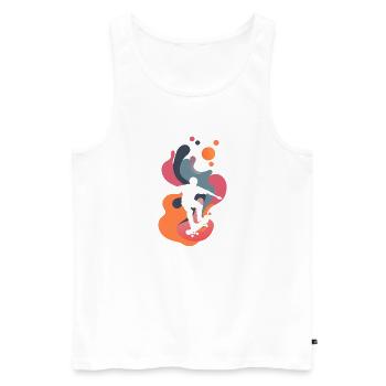 Longboard Skate Skateboard - Men's Premium Organic Tank Top - white - Front - Michal (187cm)