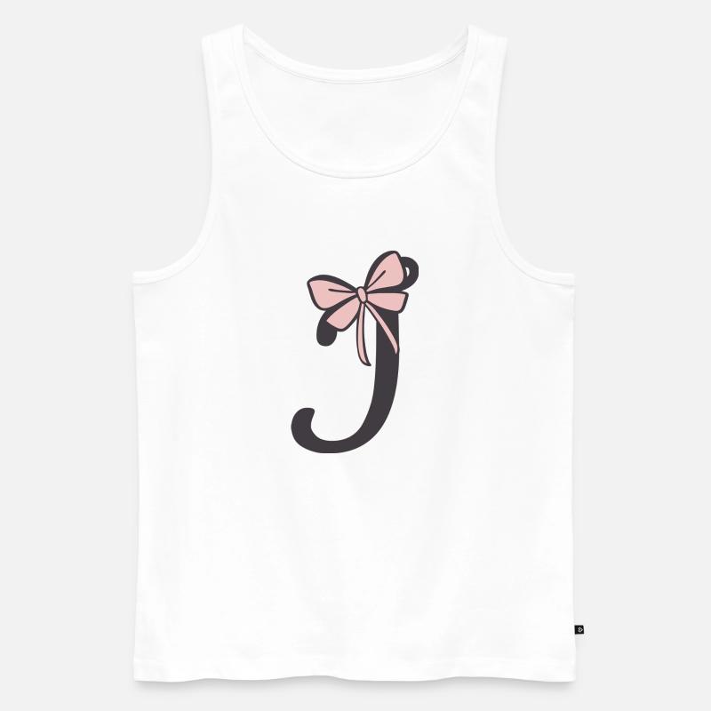Anfangsbuchstabe i Schleifchen - Männer Premium Bio Tank Top - Weiß