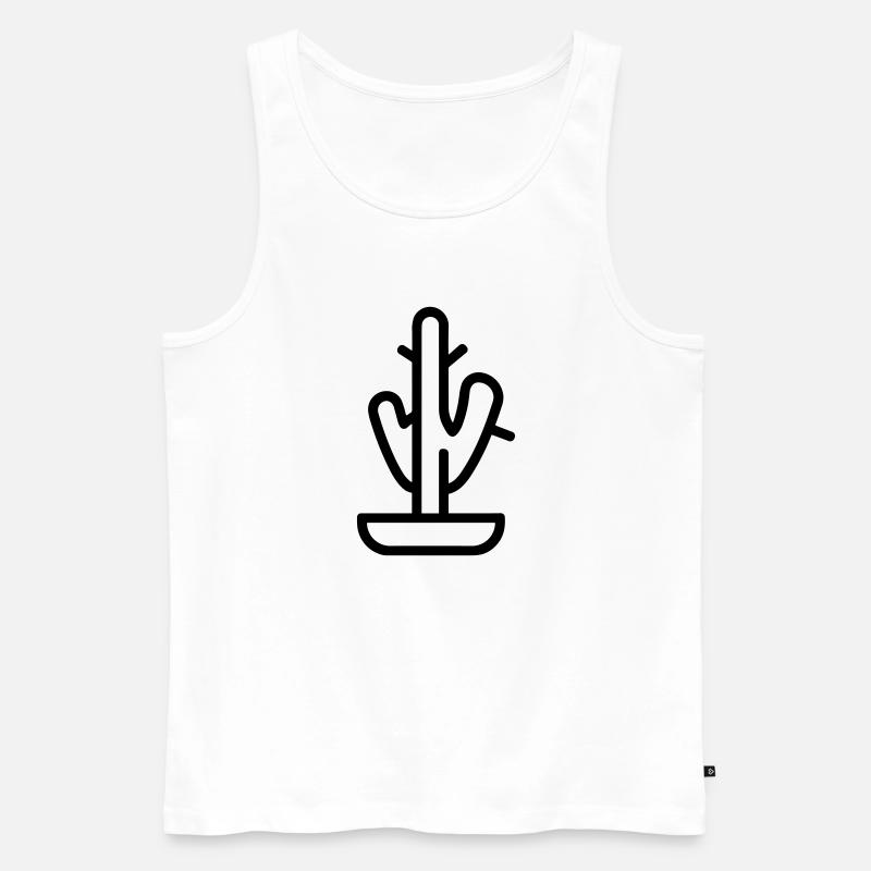 Kaktus - Männer Premium Bio Tank Top - Weiß