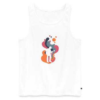 Hardrock Gitarrist Bassist - Männer Premium Bio Tank Top - Weiß - Vorne - Michal (187cm)