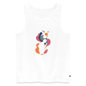 Saxophone Orléans Saxophoniste - Débardeur bio Premium Homme - blanc - Devant - Michal (187cm)