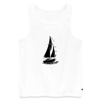 voilier - Débardeur bio Premium Homme - blanc - Devant - Michal (187cm)
