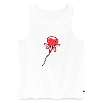 Pieuvre Ballon Volant Mignon Enfant Heureux Bande Dessinée - Débardeur bio Premium Homme - blanc - Devant - AI Model Male 178 light (178cm)