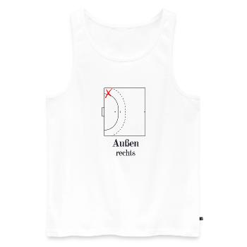 Handball - Rechtsaußen - Männer Premium Bio Tank Top - Weiß - Vorne - Michal (187cm)
