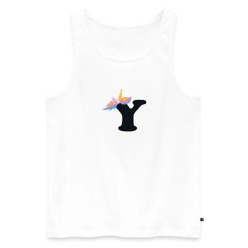 Unicorn Letter Rainbow Style "Y" | be unique - Men's Premium Organic Tank Top - white - Front - AI Model Male 178 light (178cm)
