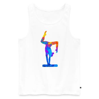 Gymnastique Artistique Gymnastique Femmes Cadeau - Débardeur bio Premium Homme - blanc - Devant - AI Model Male 178 light (178cm)