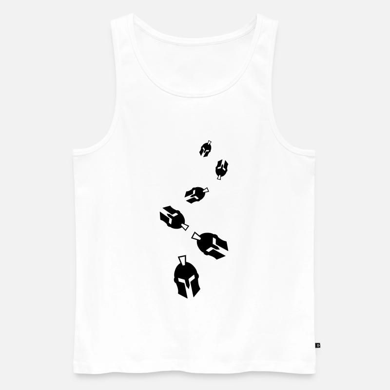 Spartaner Helm - Männer Premium Bio Tank Top - Weiß