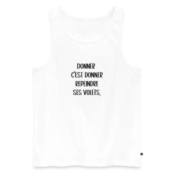 donner c'est donner - Débardeur bio Premium Homme - blanc - Devant - AI Model Male 178 light (178cm)