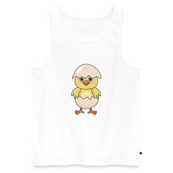 poussin - Débardeur bio Premium Homme - blanc - Devant - AI Model Male 178 light (178cm)
