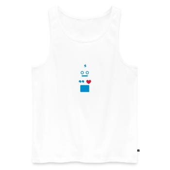 Roboter / Robot #2_3c - Männer Premium Bio Tank Top - Weiß - Vorne - AI Model Male 178 light (178cm)