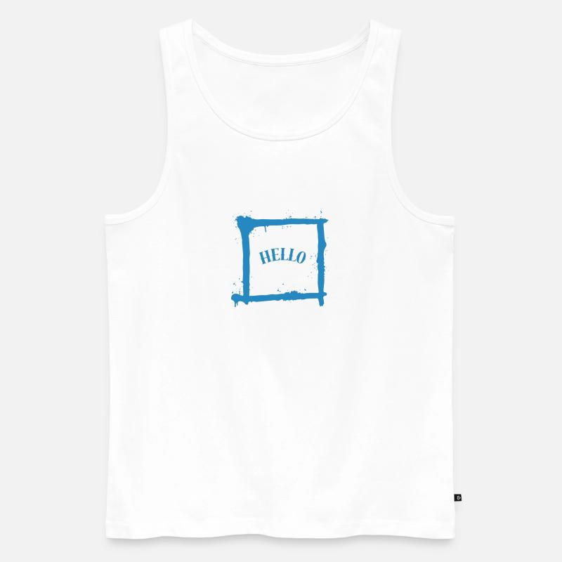 Minimalistischer Gruß - Männer Premium Bio Tank Top - Weiß