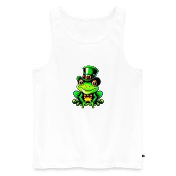 Saint Patrick Day Frog Lucky Charm - Débardeur bio Premium Homme - blanc - Devant - AI Model Male 178 light (178cm)