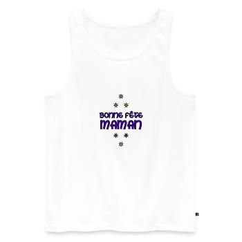 MUTTERTAG. SCHÖNEN MUTTERTAG. Mama. ICH LIEBE DICH - Männer Premium Bio Tank Top - Weiß - Vorne - Michal (187cm)