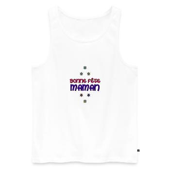 SCHÖNEN MUTTERTAG. Mama. MUTTERTAG. ICH LIEBE DICH - Männer Premium Bio Tank Top - Weiß - Vorne - Michal (187cm)