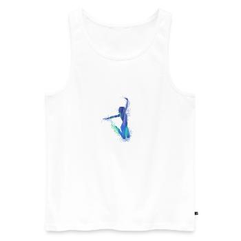 sprung,tan,tänzerin,graffiti,blau,grün,freude - Männer Premium Bio Tank Top - Weiß - Vorne - AI Model Male 178 light (178cm)