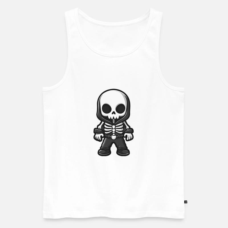 Skelett Comic Halloween - Männer Premium Bio Tank Top - Weiß