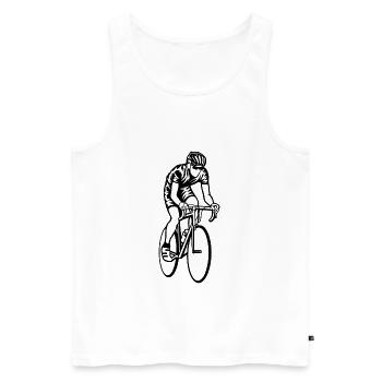 Road Bike / Racing Bicycle 01_black - Men's Premium Organic Tank Top - white - Front - AI Model Male 178 light (178cm)