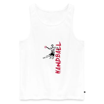 Handball side - Men's Premium Organic Tank Top - white - Front - AI Model Male 178 light (178cm)