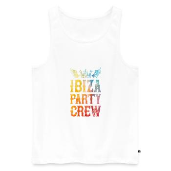 Dicton de l’équipage de la fête d’Ibiza - Débardeur bio Premium Homme - blanc - Devant - Michal (187cm)