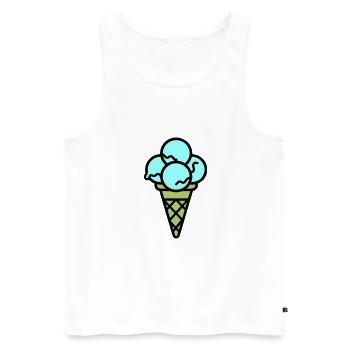 Eicreme Eis Lecker - Männer Premium Bio Tank Top - Weiß - Vorne - AI Model Male 178 light (178cm)