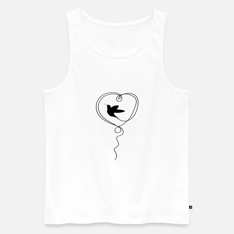 Kolibri Herz - Männer Premium Bio Tank Top - Weiß