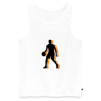 Symbole de joueur de basket-ball Joueur de basket-ball Homme - Débardeur bio Premium Homme - blanc - Devant - Michal (187cm)