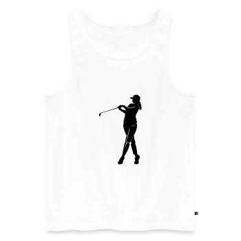 Golfer Frau Symbol - Männer Premium Bio Tank Top - Weiß - Vorne - Michal (187cm)