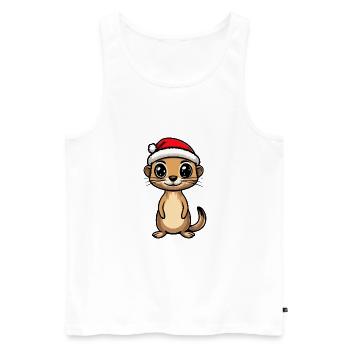 Suricate Noël Noël - Débardeur bio Premium Homme - blanc - Devant - Michal (187cm)