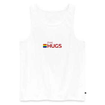 [free] HUGS - Männer Premium Bio Tank Top - Weiß - Vorne - AI Model Male 178 light (178cm)
