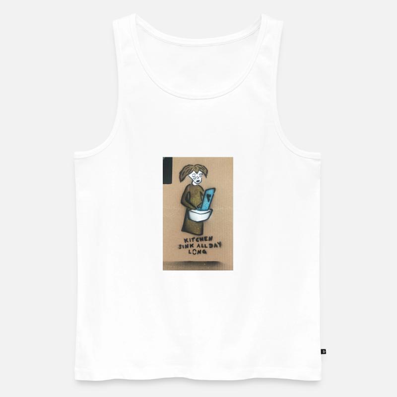 Kitchen Sink All Day Long - Männer Premium Bio Tank Top - Weiß