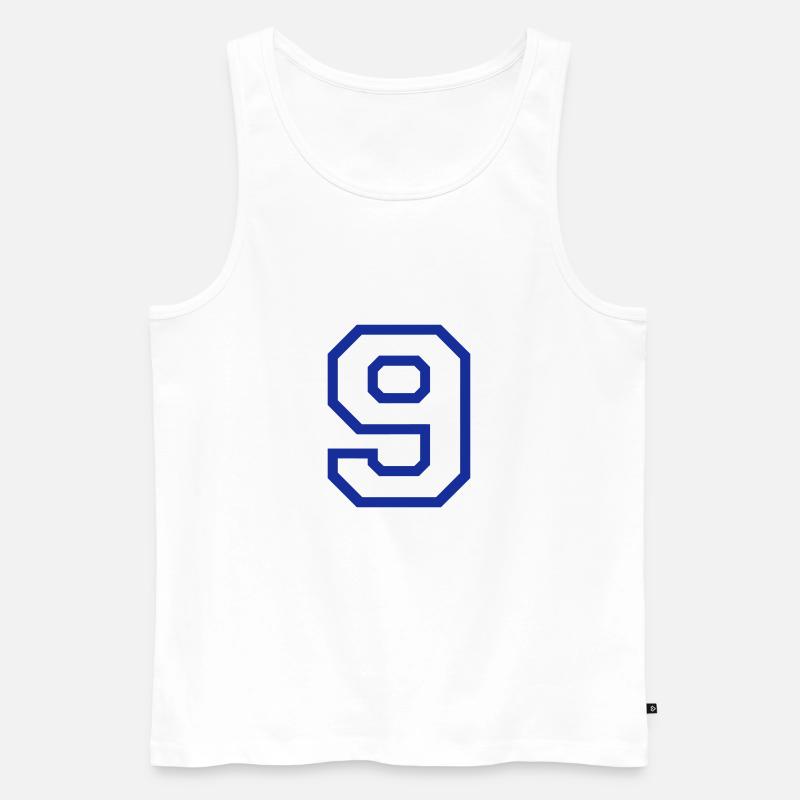 DIE NUMMER 9 - NEUN - Männer Premium Bio Tank Top - Weiß